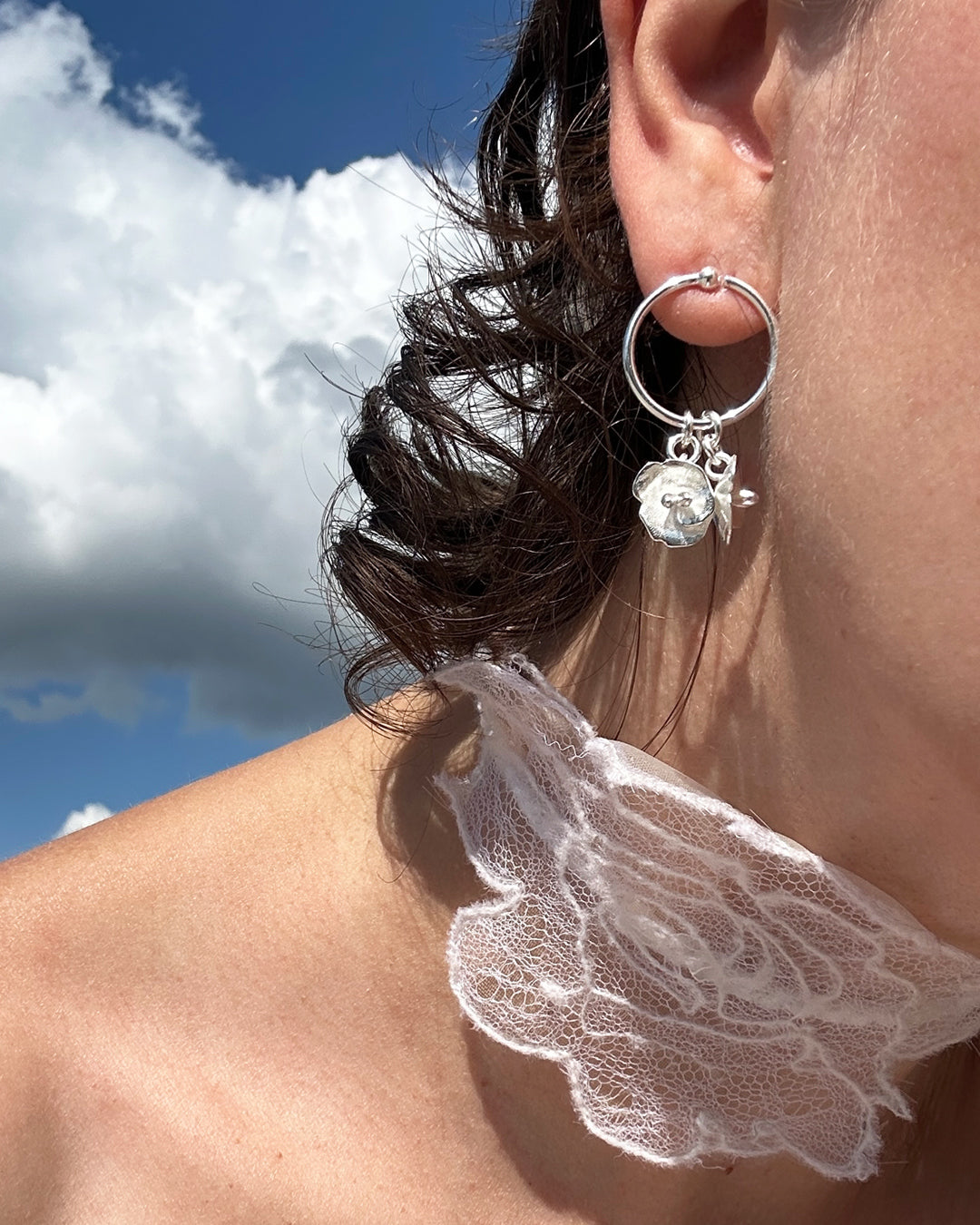 Amulet Hoop Earrings silver